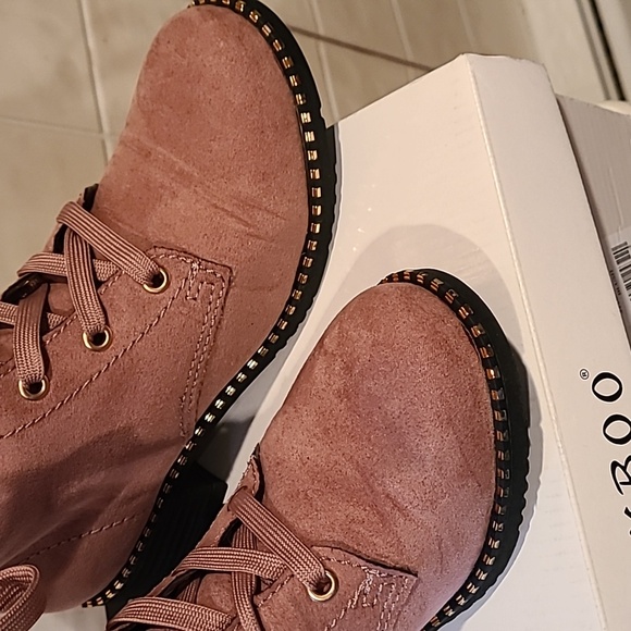 Pink (Bonfire) Faux Suede  Women's Booties by Bamboo - Size 6 - Picture 9 of 9